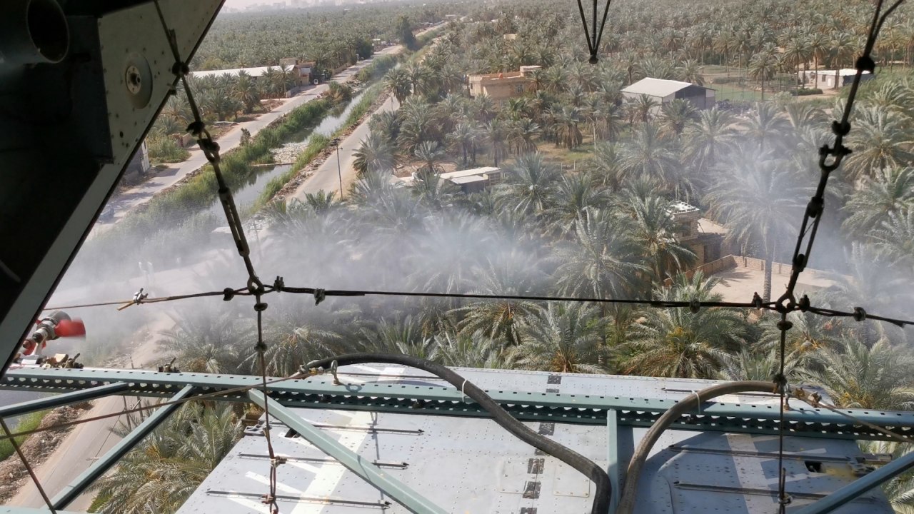 شاهد تفاصيل عملية مكافحة الدوباس عن طريق الجو في كربلاء(فيديو)