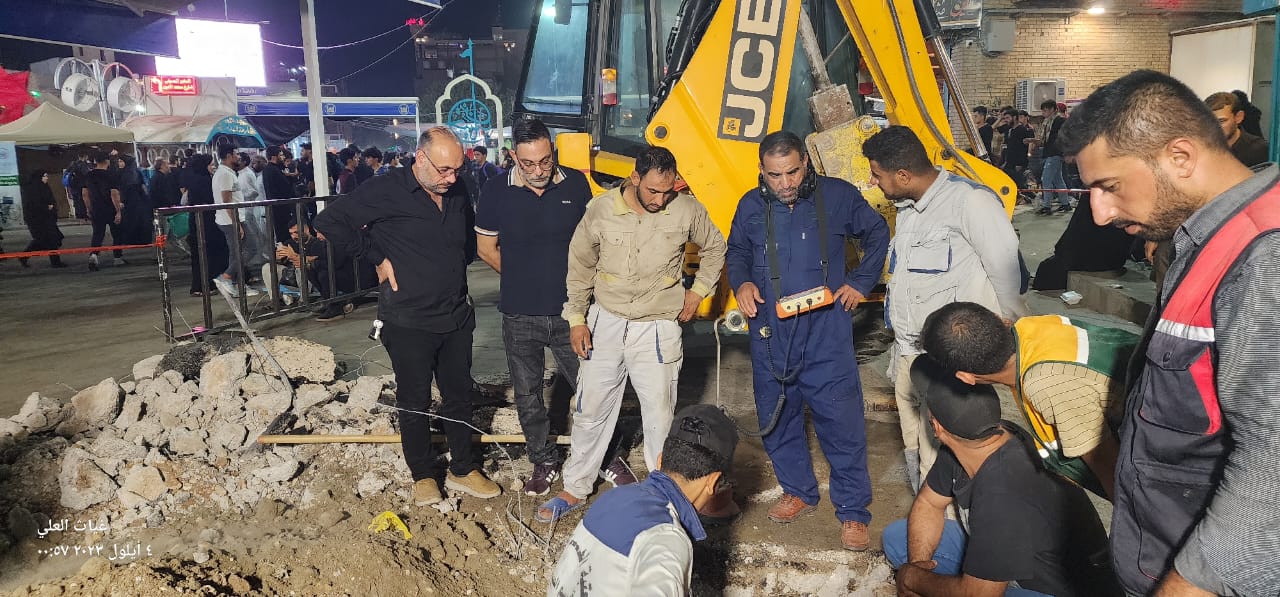 رغم التواجد المليوني للزائرين :كهرباء كربلاء تصلح عطلا يصيب احد القابلوات الرئيسية في مركز المدينة