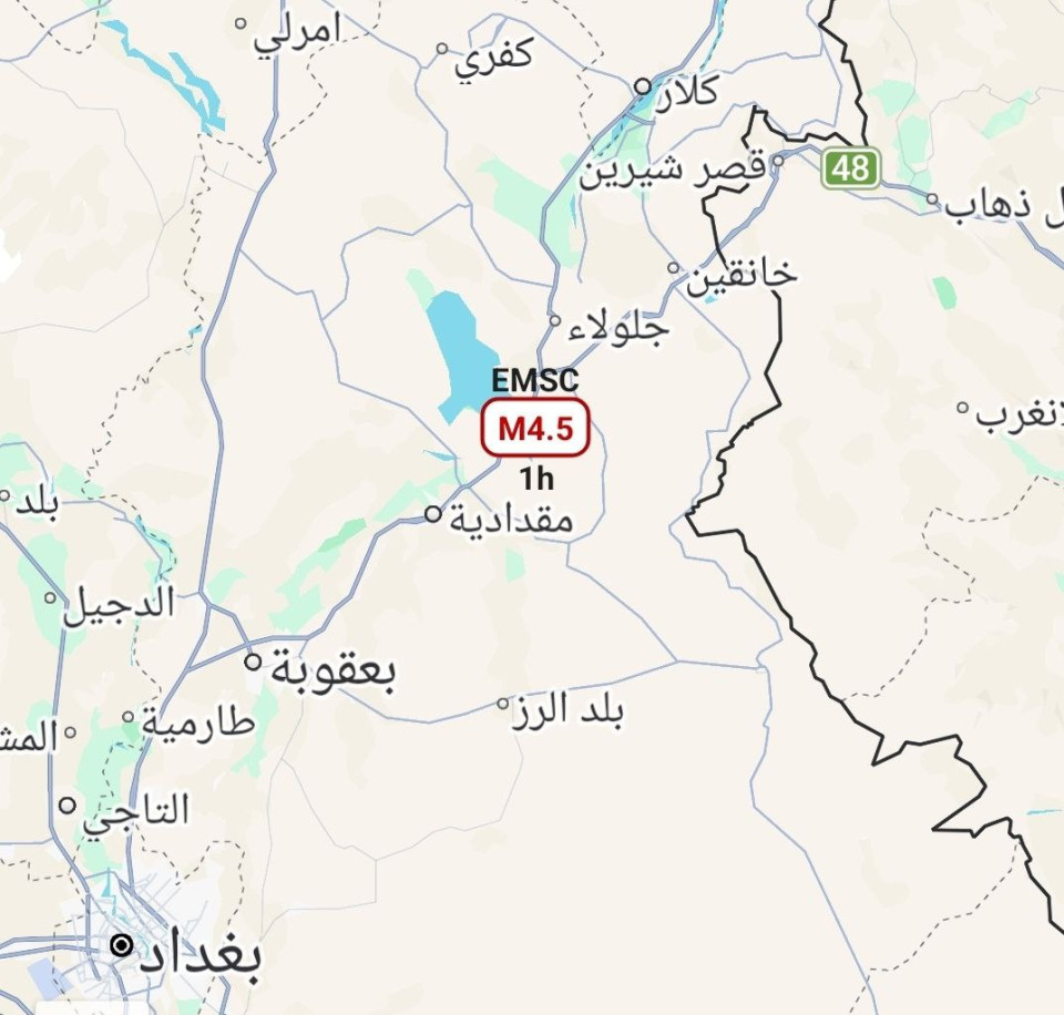 استشعر قوتها السكان .. تسجيل هزة أرضية بقوة 4,5 درجات في ديالى