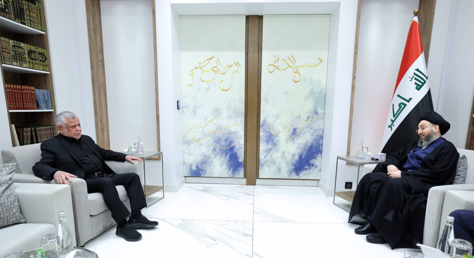 الحكيم يستقبل العامري.. تأكيد على تشكيل الحكومة ووقف حرب إيران