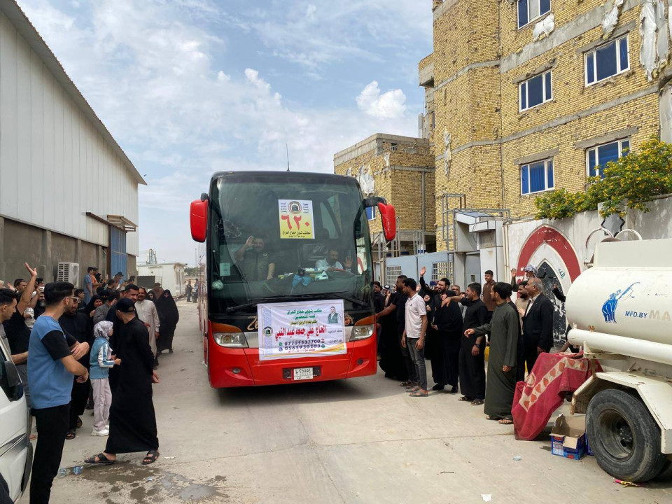 كربلاء "محطة الأمان".. أولى قوافل الحجاج العراقيين في طريقها إلى مكة المكرمة (فيديو)