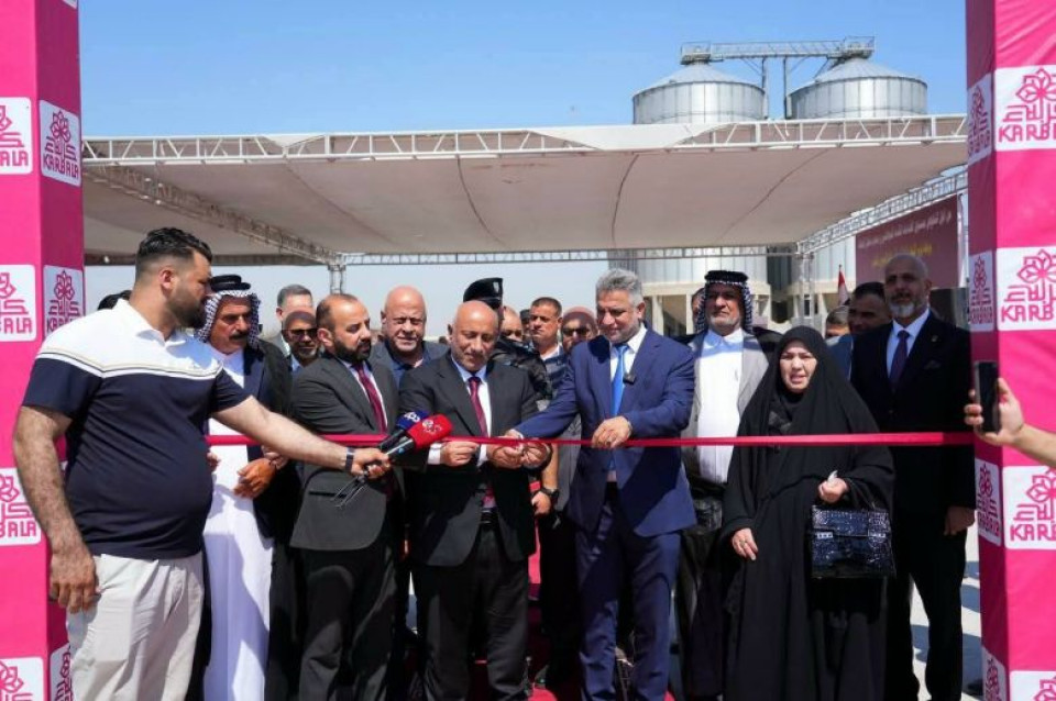 محافظ كربلاء يفتتح توسعة سايلو كربلاء لرفع الطاقة الخزنية إلى 170 ألف طن