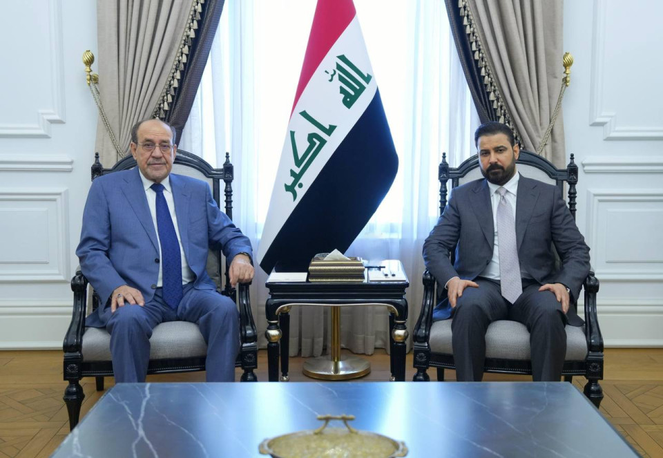 رئيس مجلس الوزراء علي الزيدي يستقبل رئيس ائتلاف دولة القانون نوري المالكي