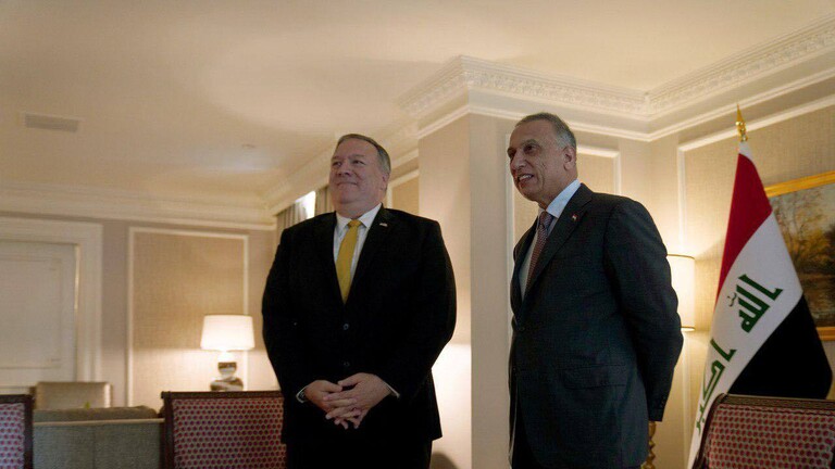 الكاظمي وبومبيو يبحثان مستقبل التعاون بين العراق والتحالف الدولي