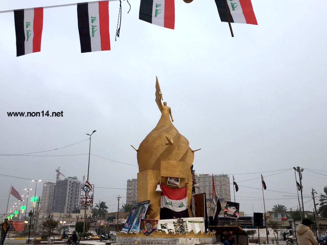 ساحة اعتصام كربلاء تخلو من خيم المتظاهرين (فيديو)