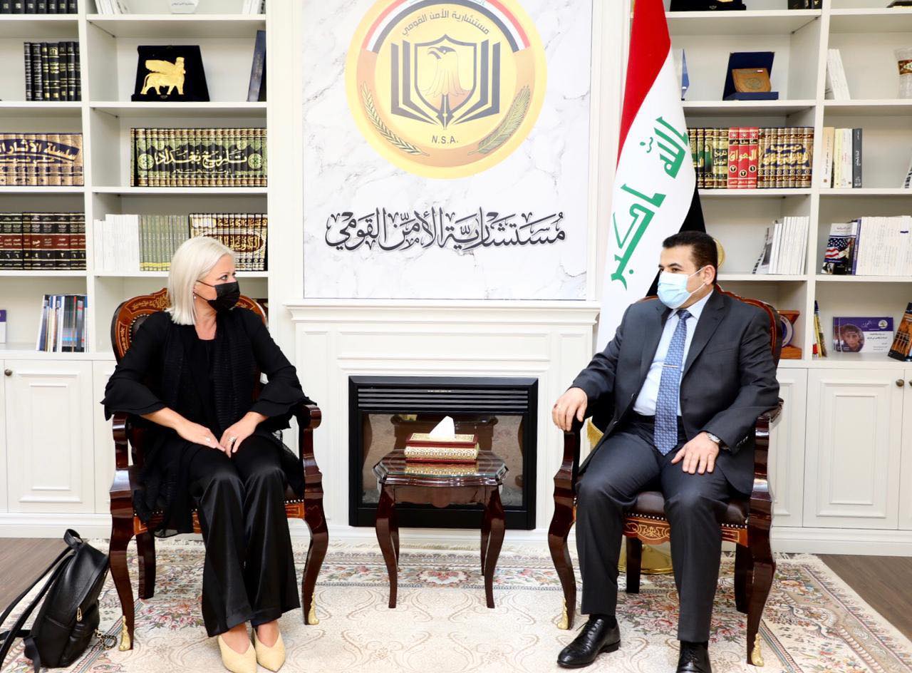 الأعرجي يبحث مع بلاسخارت ملفات الأمن وسنجار ومخيم الهول