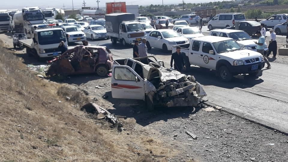 مصرع وإصابة خمسة أشخاص بحادث سير على طريق السليمانية - كركوك
