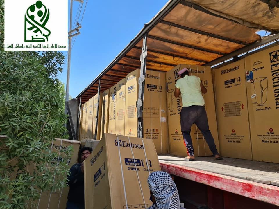 ممثلية المرجع السيستاني في كربلاء تجهز منازل "العوائل المتعففة" بالأجهزة الكهربائية والمنزلية (صور)