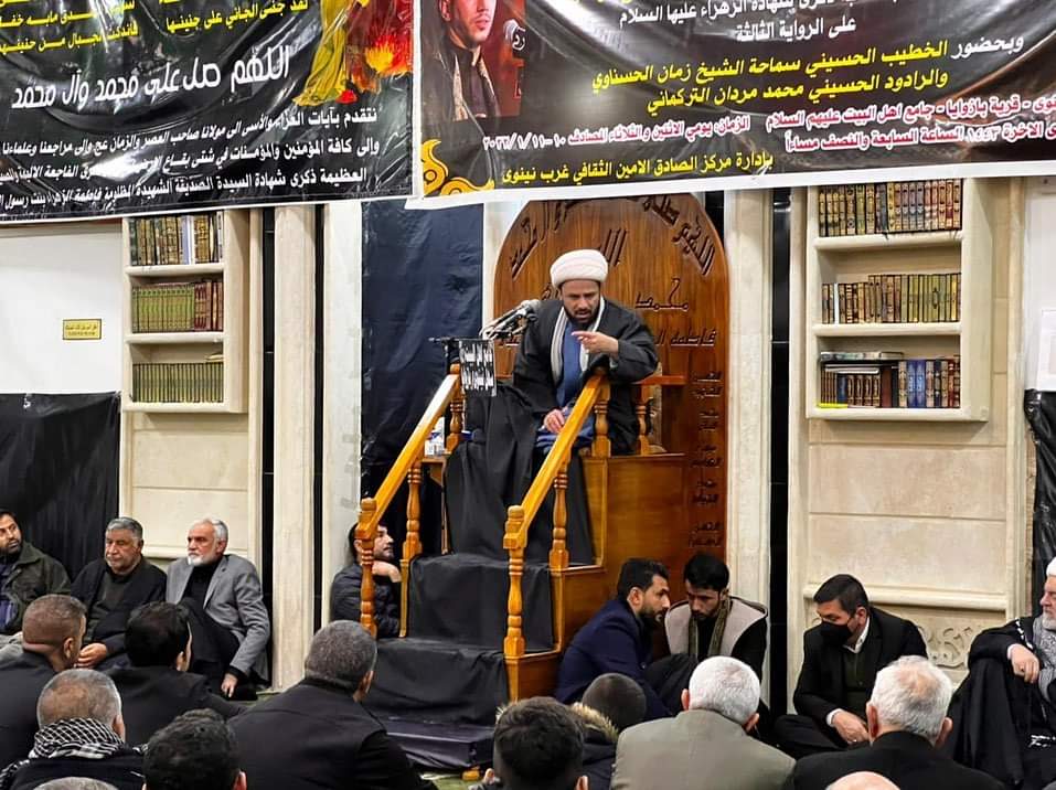 الشيخ زمان الحسناوي يقيم مجلساً حسينياً في الموصل (صور)