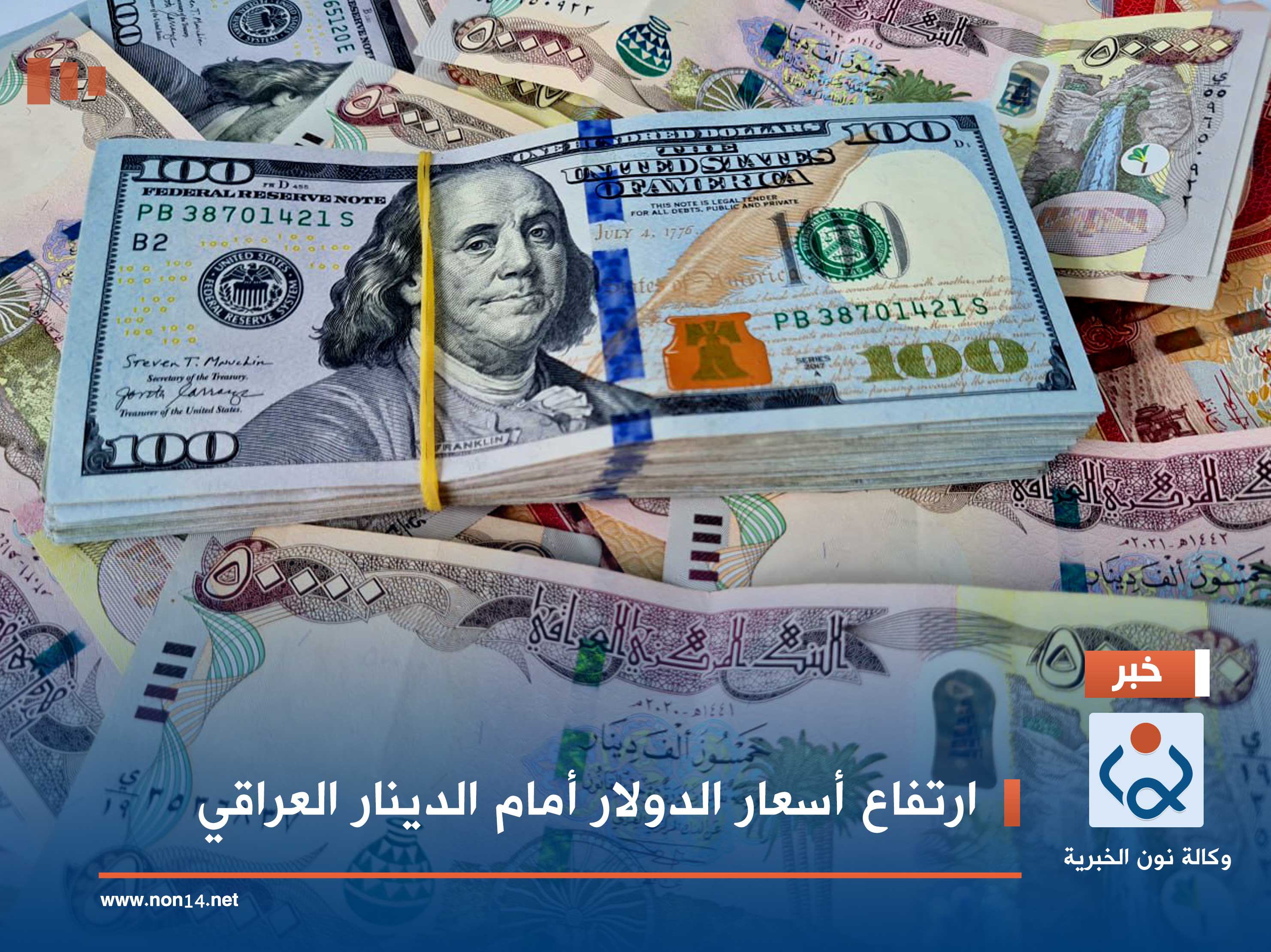 ارتفاع أسعار الدولار أمام الدينار العراقي