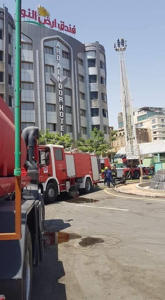 بالصور:اخماد حريق في فندق كبير  بكربلاء