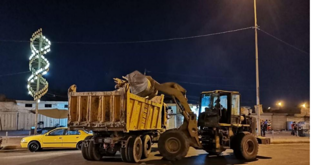 أمانة بغداد :حملة ليلية لإزالة التجاوزات عن 4 شوارع في العاصمة(صور)