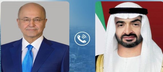 محمد بن زايد يتلقى اتصالا هاتفيا من رئيس الجمهورية ويؤكد دعم الامارت للعراق ووقوفها إلى جانبه