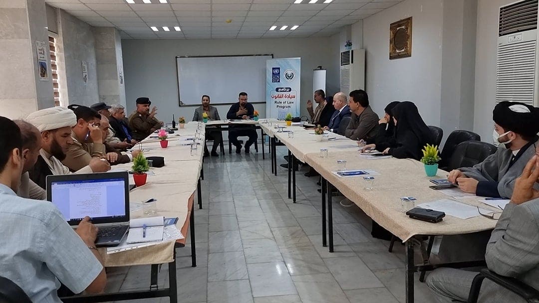 فيديو:جلسة حوارية حول سيادة القانون وبناء الثقة بين الاجهزة الامنية والمجتمع بدعم اممي في كربلاء المقدسة