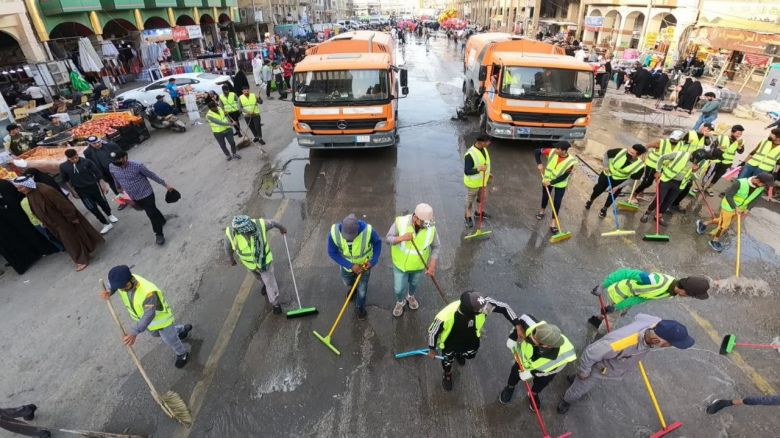 رفع ٧٠٠٠ طن من النفايات خلال الزيارة الشعبانية بكربلاء