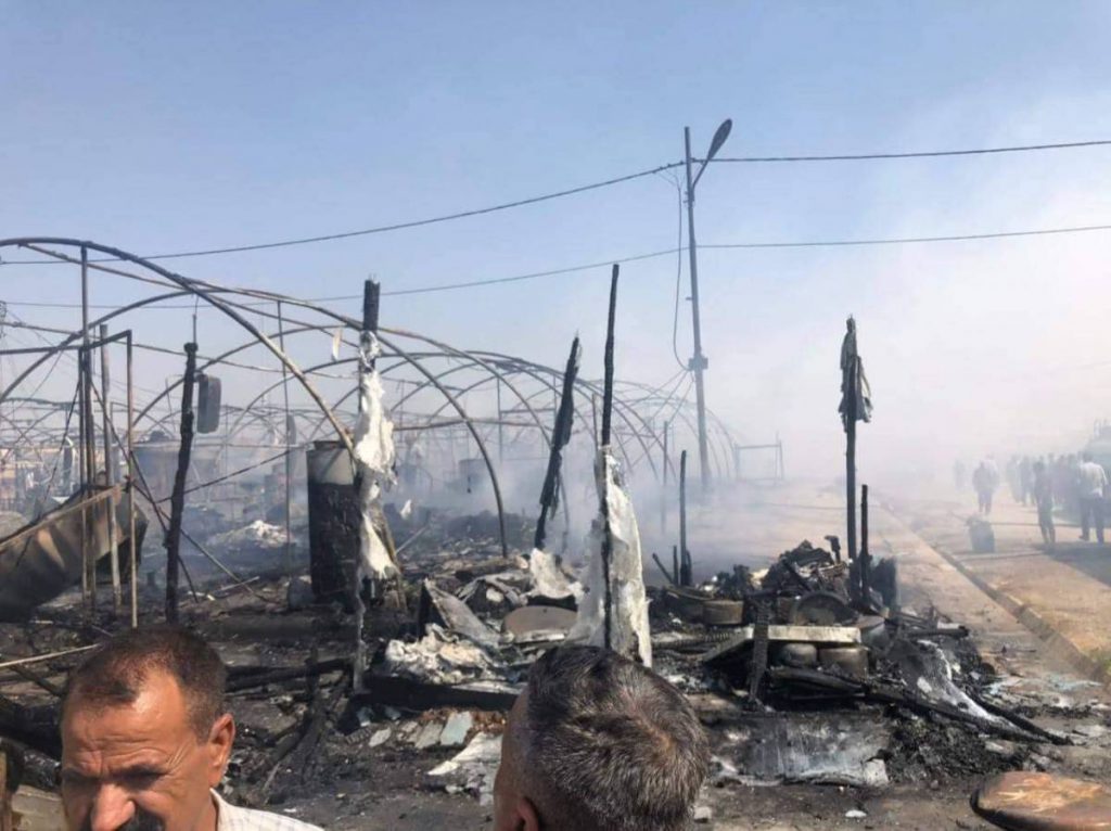 إصابة 8 نازحين بحريق نشب داخل مخيم للآيزيديين قرب زاخو