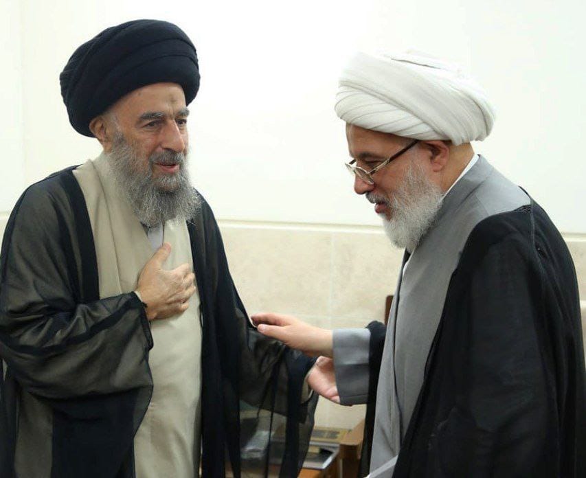 الشيخ عبد المهدي الكربلائي يزور اية الله المدرسي والاخير يثمن دور مسؤولي العتبات في خدمة الزائرين