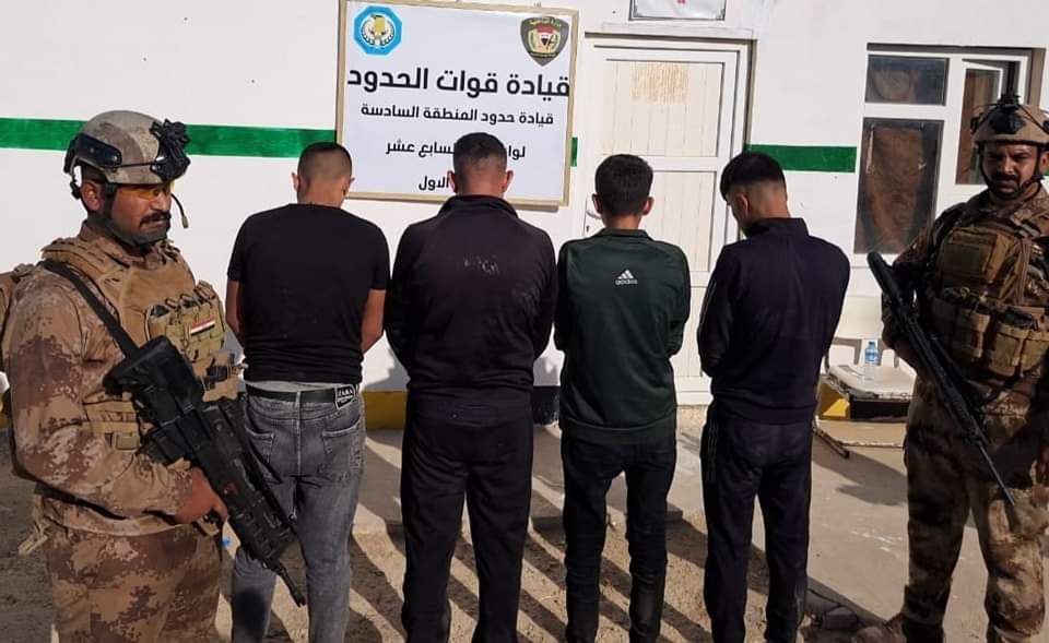 الحدود تقبض على (٤) متسللين أجانب غربي نينوى